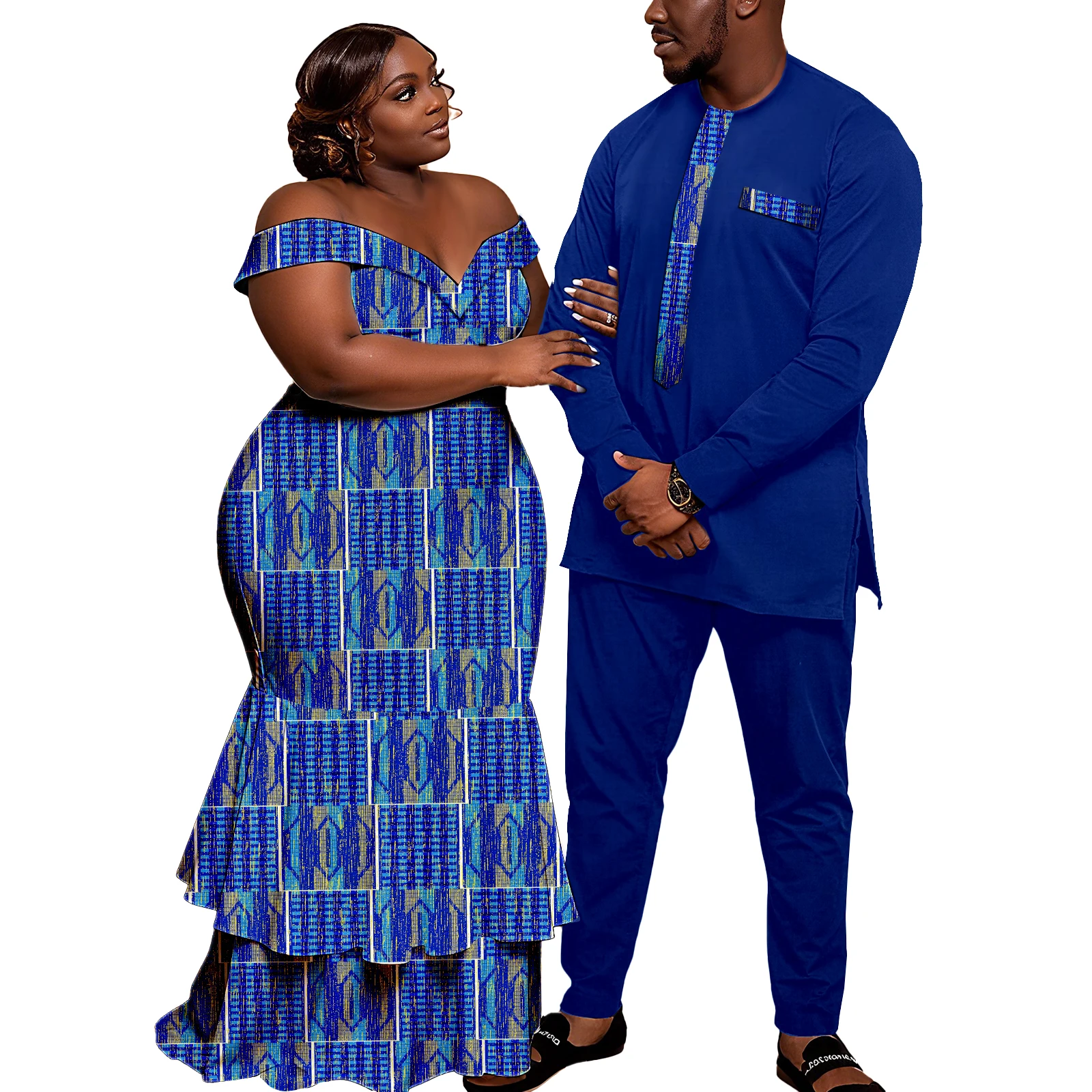 

Одежда для африканских пар Kente, женское платье из Турции в Анкаре, платье или мужской костюм Дашики, рубашка и брюки, нигерийская одежда