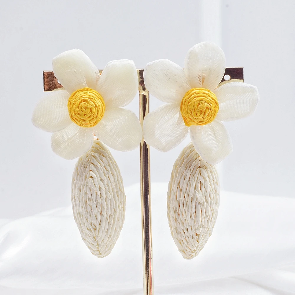 Big Fringed Dangle Flowers Earring Pendientes Exaggrated Long Tassel Earrings Thread Statement Drop Earrings