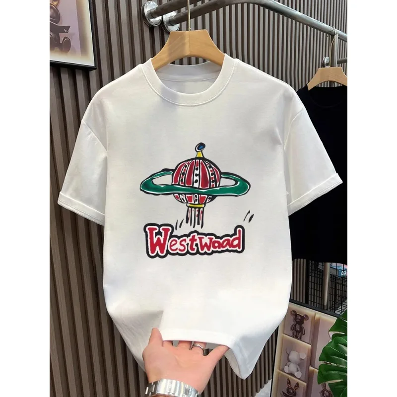 

2025 Fashion Trend New Summer New Cartoon Cotton Printing Fashion Brand T-shirt Y2K Harajuku Crew Neck Short Sleeve