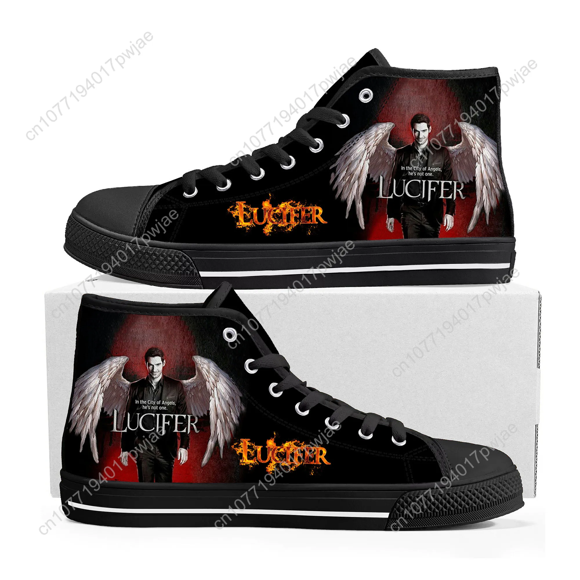 Lucifer TV High Top High Quality Sneakers Lucifer Morningstar Mens Womens Lightweight Canvas Sneaker Ghana Hiking Casual Shoes