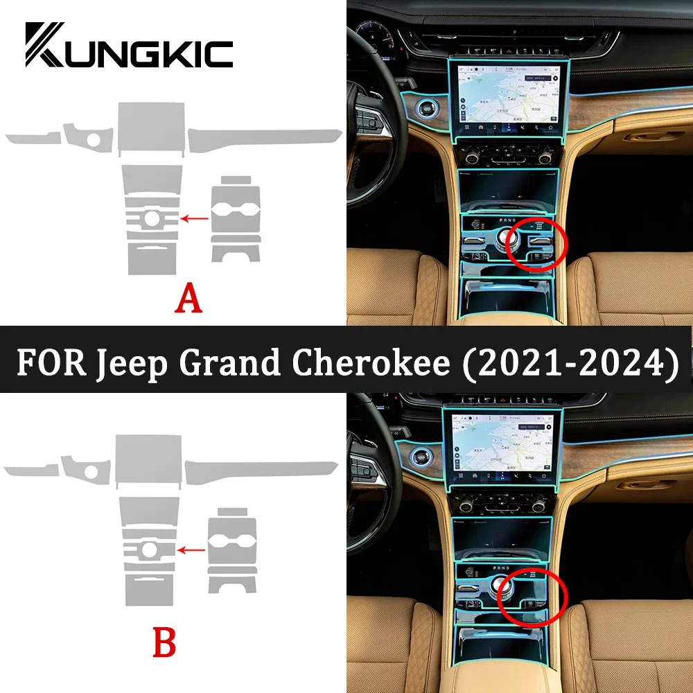 

Interior TPU for Jeep Grand Cherokee 2021 2022 2023 2024 Anti-scratch Film Center Console Navigation Panel Protection Sticker