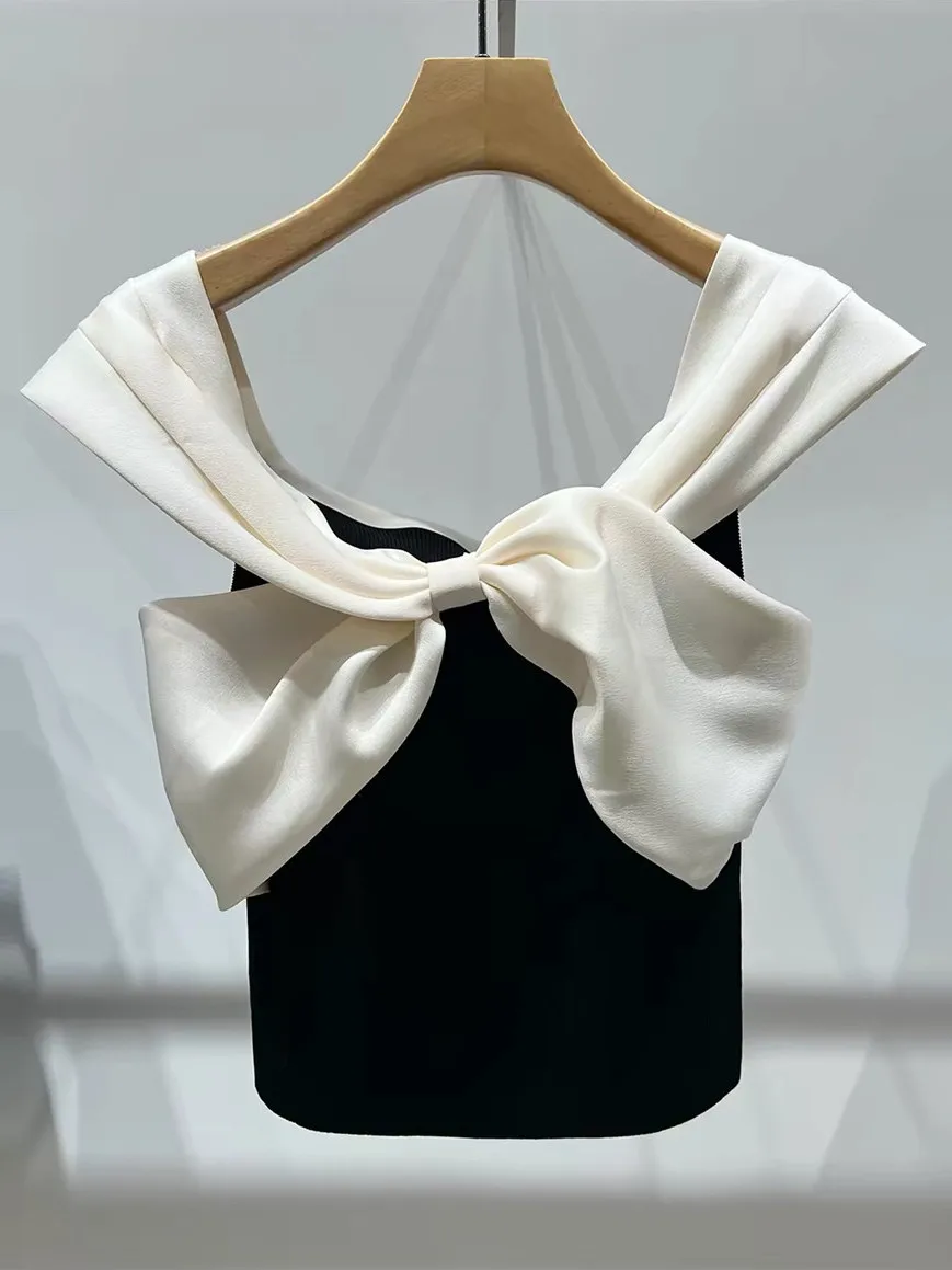

Elegant Knot One Shoulder Knitted Top Sweet Style Slim Fit Ladies Fashion High End Version European Design Hot Girl...