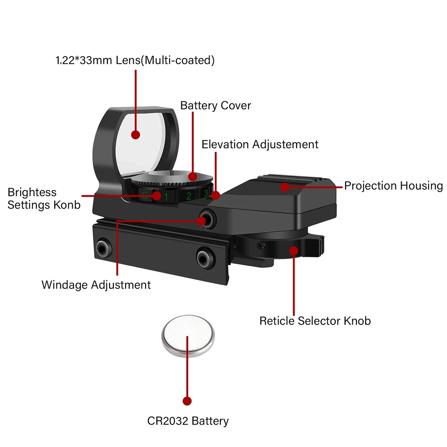 Reflex 4 20mm Rail Riflescope Hunting Optics Holographic Red Dot Sight Reflex 4 Reticle Tactical Scope Collimator Sight