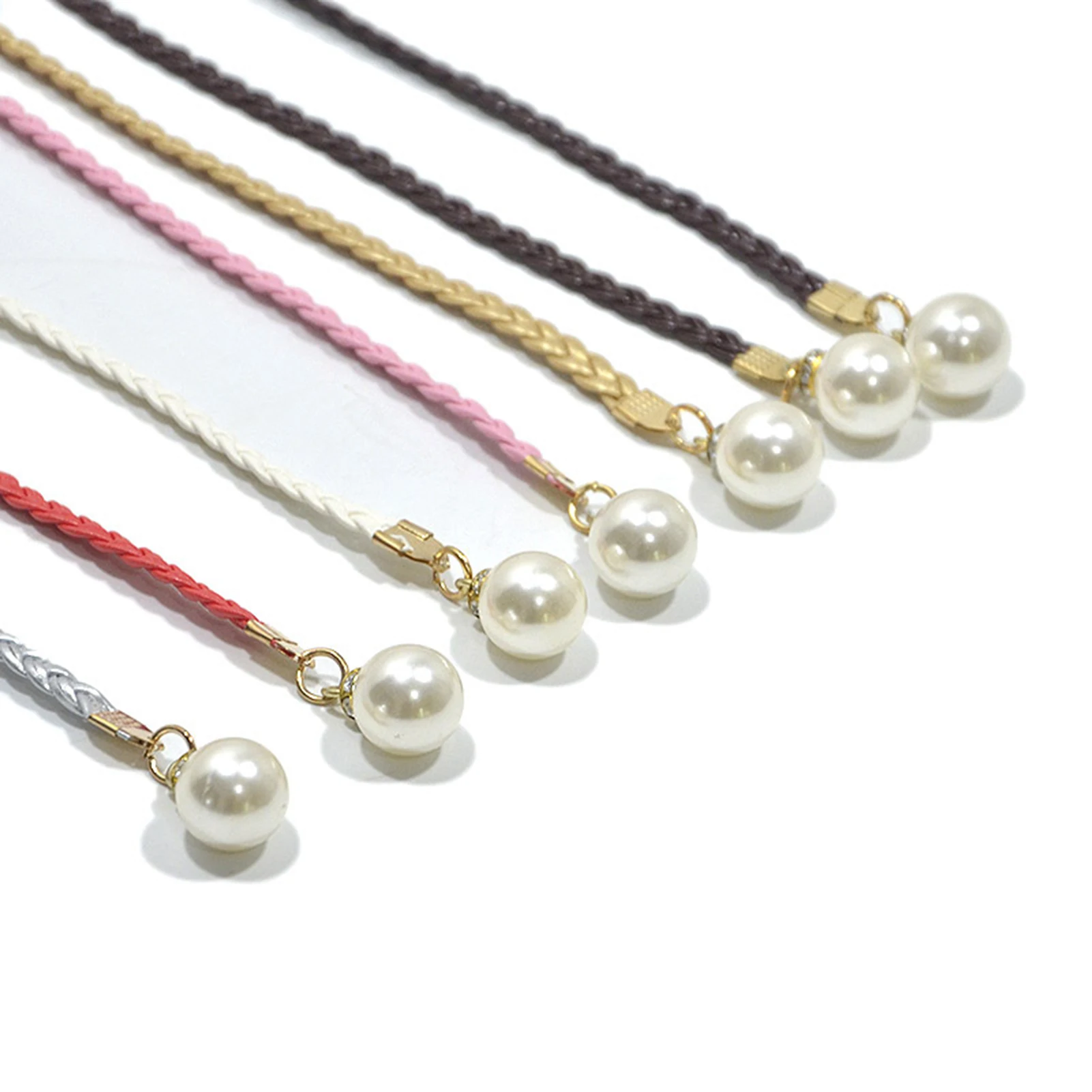 Adjustable Waist Chain Elegant for Party Boho Pearl Braided Belt Women's Waistband Fashion Jewelry Accessories Durable