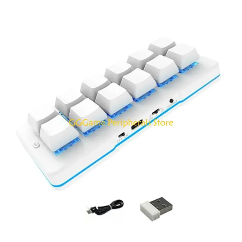 U55B Compactly 12 Mechanical Keyboards Bluetooth-Compatible USB Type C and Keyboards for Multiple Device Connection