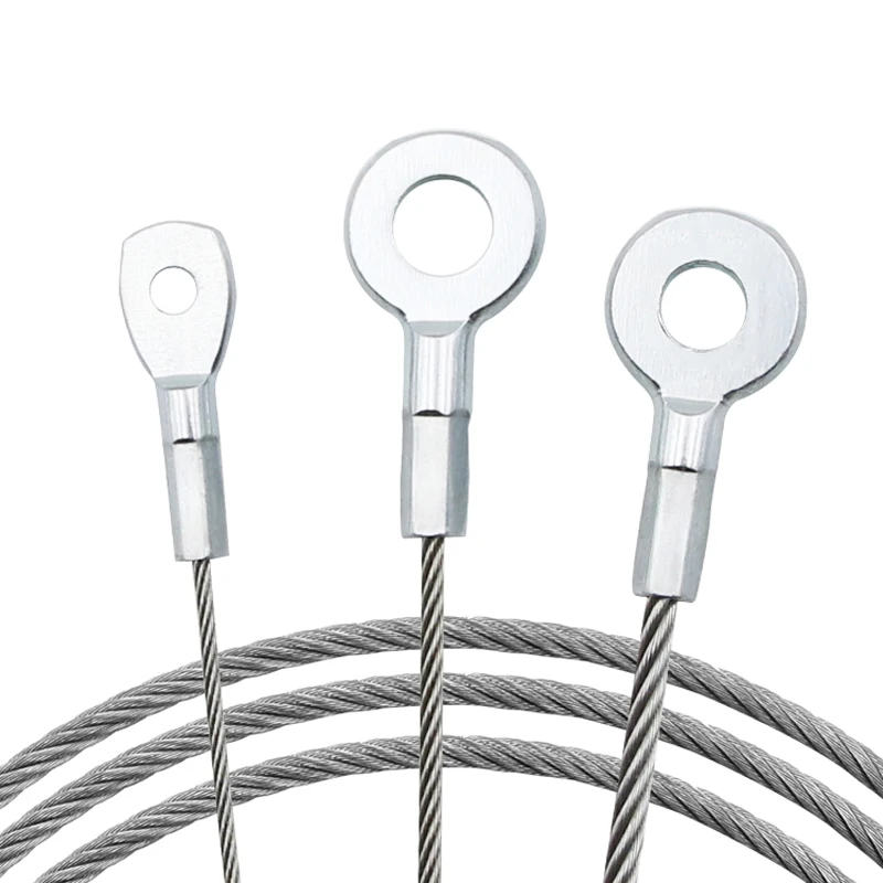 

2pcs 304 Stainless Steel Fall Protection Wire Safe Rope Latch Connection Fish Eye Terminal Lamp Rope