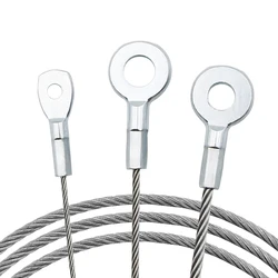 2pcs 304 Stainless Steel Fall Protection Wire Safe Rope Latch Connection Fish Eye Terminal Lamp Rope