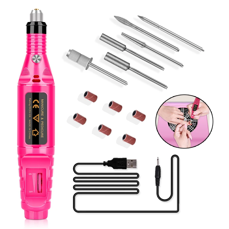 Lixadeira elétrica profissional para unhas, equipamento de moagem, cortador de fresagem, lixa para unhas, ferramentas para salão de manicure