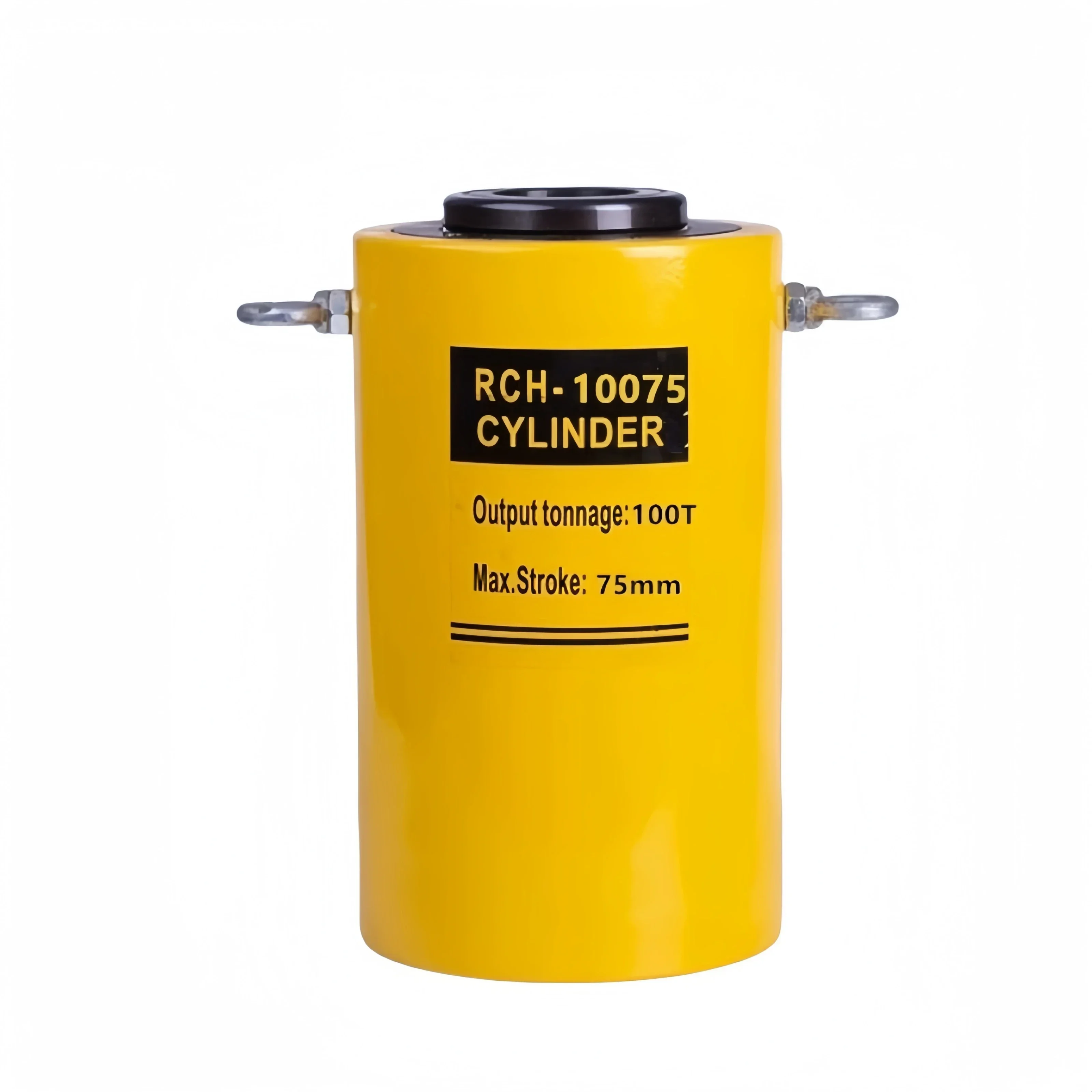 

Heavy Duty 100ton Stroke Hydraulic Hollow Cylinder RCH-10075 50t Capacity Steel Hollow Plunger Jack 75mm Hollow Plunger Ram