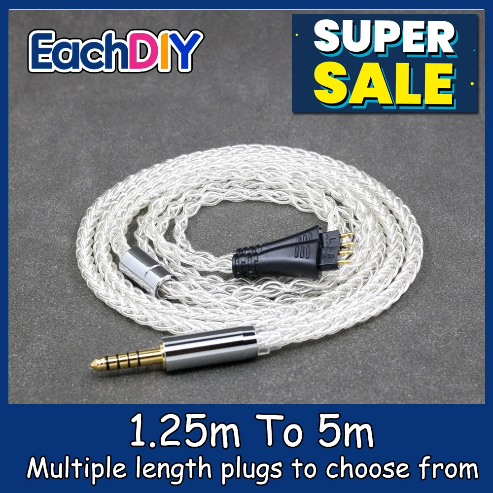 

8 Core 99% Pure Silver Palladium Earphone Cable For FOSTEX TH900 TH1000RP TH1100RP TH-909 TR-X00 TH-600 MK2 Headphone LN008787