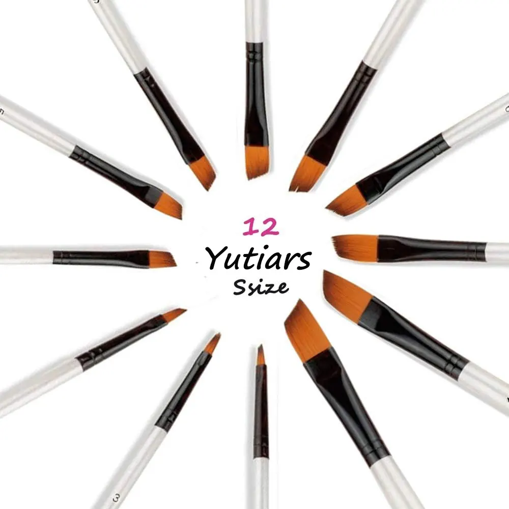 12 قطعة/المجموعة DIY النفط الاكريليك اللوحة الفن الطلاء فرش لوازم النايلون الشعر مقبض خشبي فرشاة الرسم بالألوان المائية مجموعة أقلام التعلم