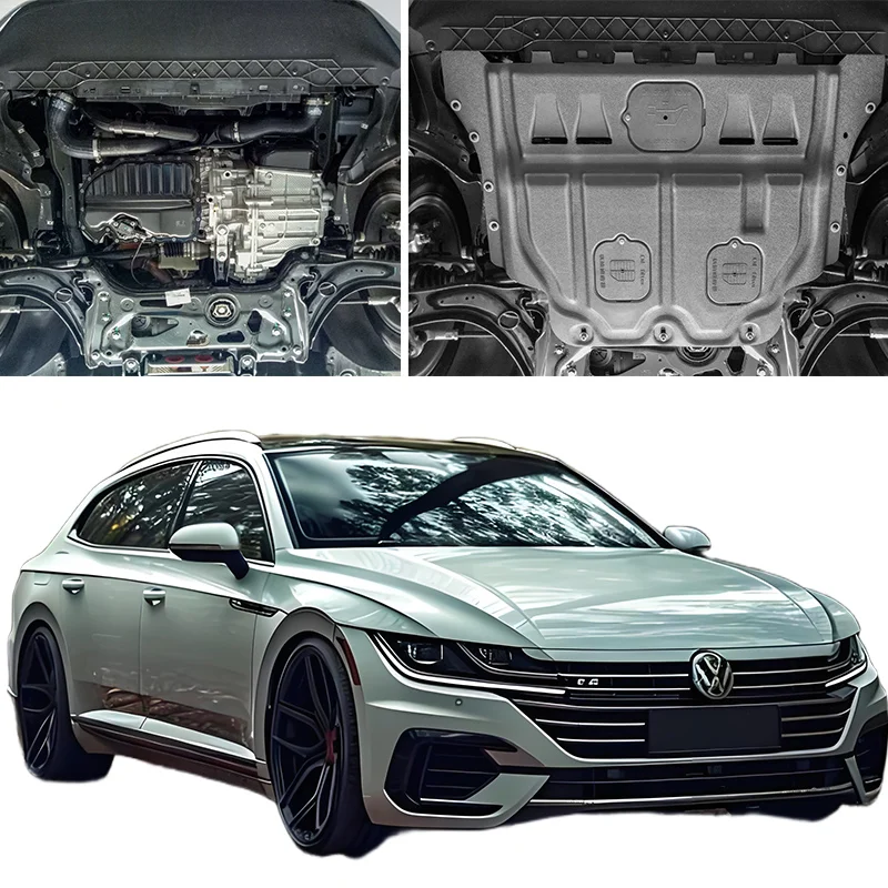 Panneau de garde-boue noir sous moteur, accessoires de voiture, bouclier anti-éclaboussures, panneau de plaque de garde-boue pour Volkswagen CC Arteon 2010 – 2024