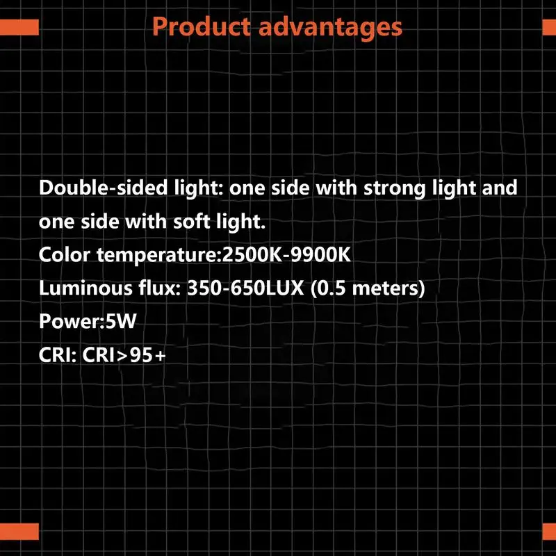 Cell Phone Light Portable LED Fill Light For Photography Mini Double-Sided Conference Computer Phone Light Adjustable Brightness