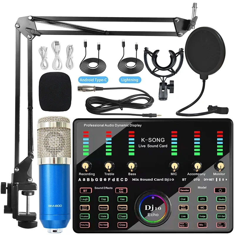 Professional High Quality Multi-function Live Studio Audio Sound Cards& Mixers Set For Tik Tok Recording Live Broadcast