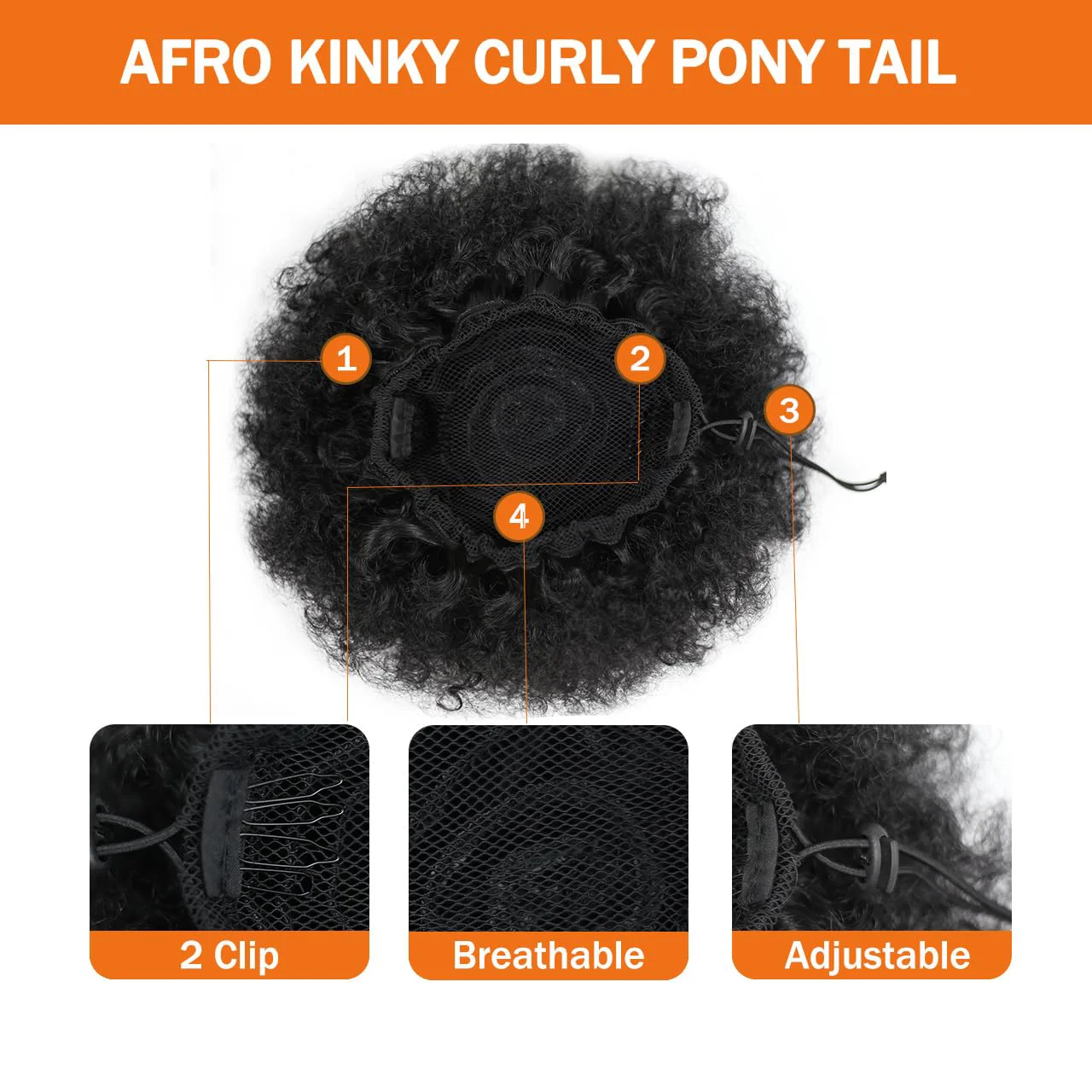 Clip gris rizado - en moño |   Fibra sintética de alta temperatura |   Scrunchie desordenado natural |   Todas las Ethnicidades, Festas/Baldas/Diarios