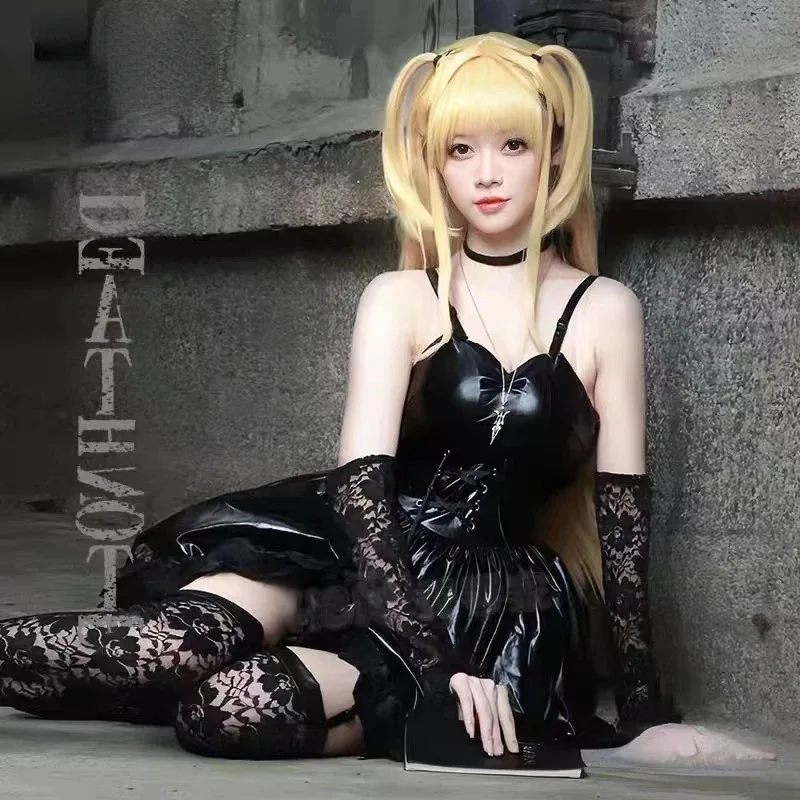 

2025 New Halloween Misa Amane Sexy Dress +gloves+stockings+necklace Uniform Outfit Cosplay Costume ★★★