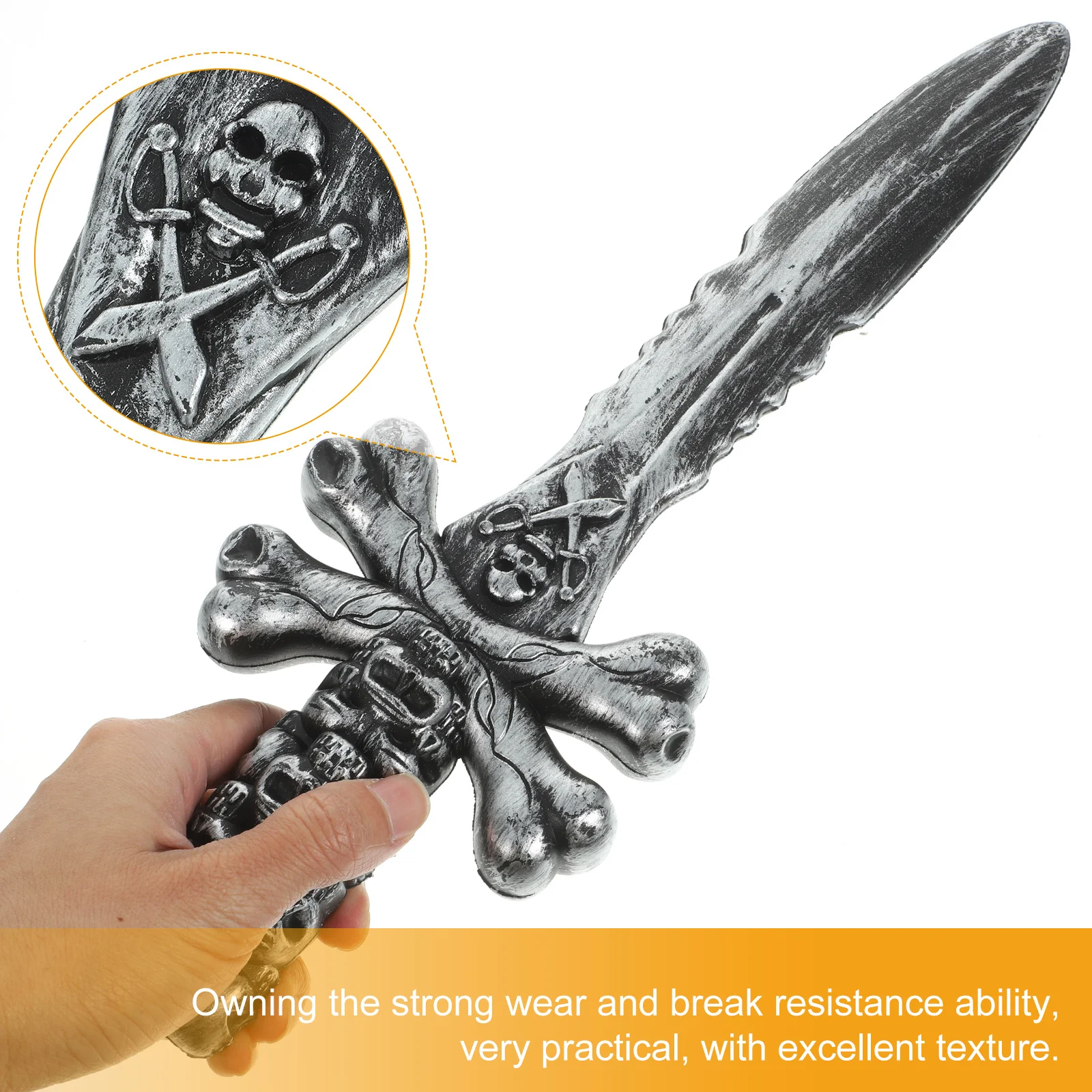 قطعتان من دعامات سيف القراصنة البلاستيكية القوية، مثالية لأداء مرحلة حفلات الهالوين التنكرية وأعياد الميلاد #5