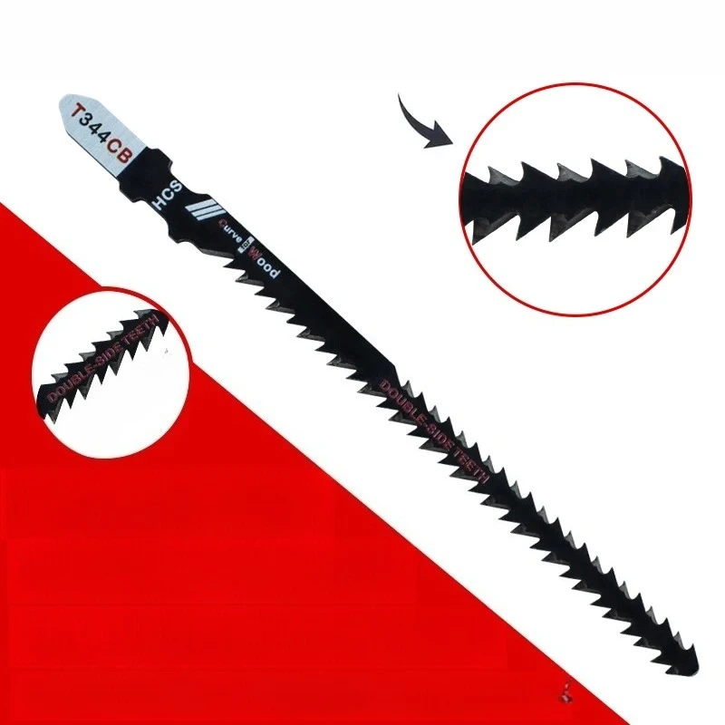 Double-Sided T344Cb Jigsaw Blades Set for Curved Cutting - Efficient Saber Saw Blades for Wood & Plastic DIYers And Car