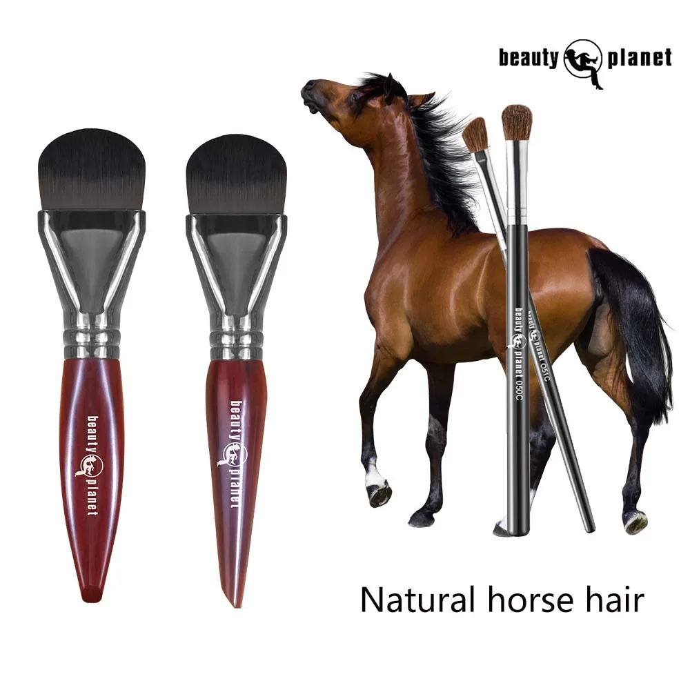 Beauty Planet Luxury Natural Animal Horse Hair Powder Foundation Brushes Professional Makeup Make Up Cosmetic High Quality Tools