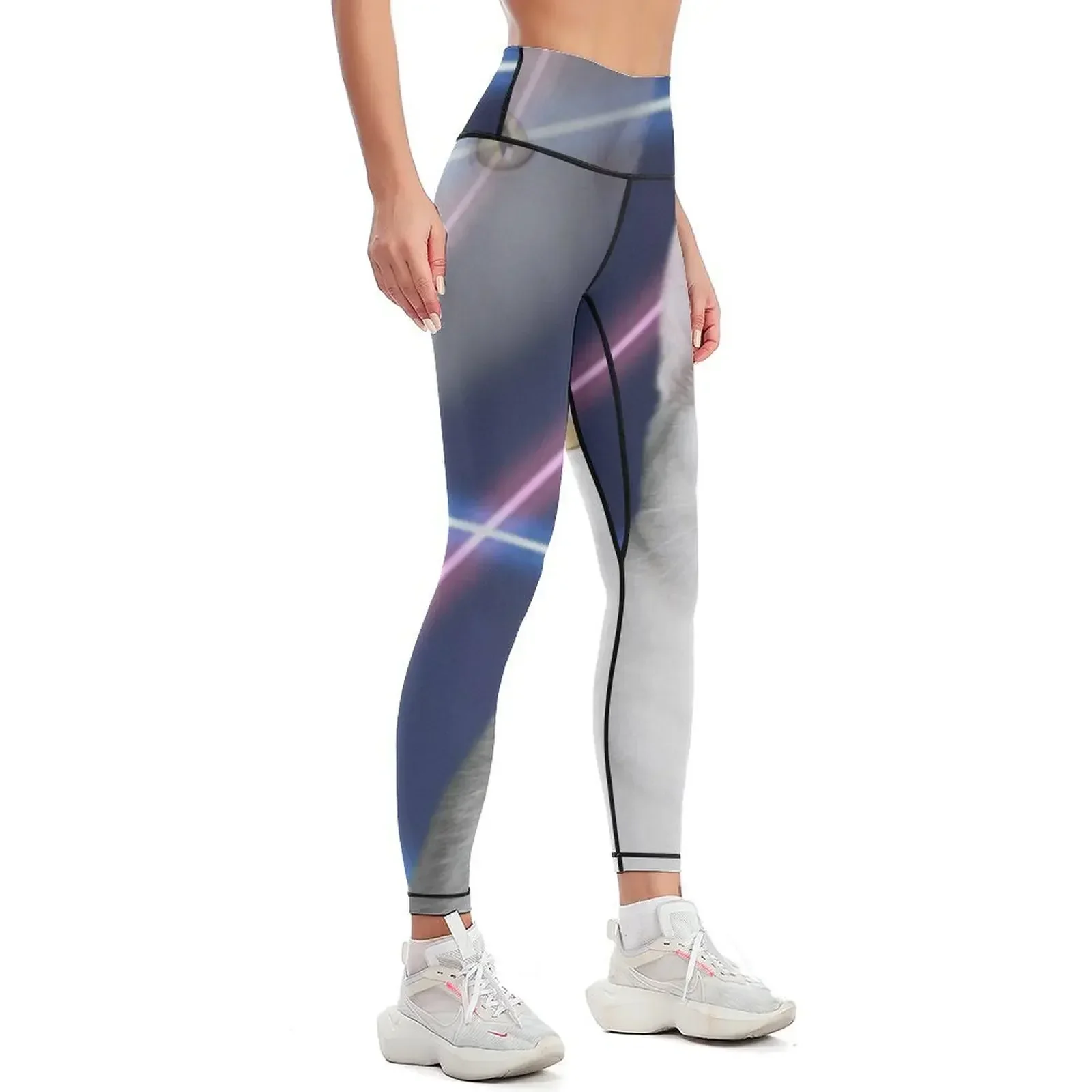 80'S LASER BACKGROUND CAT 2 Leggings sports woman gym Women's fitness sportswear woman gym 2025 Women's push up Womens Leggings