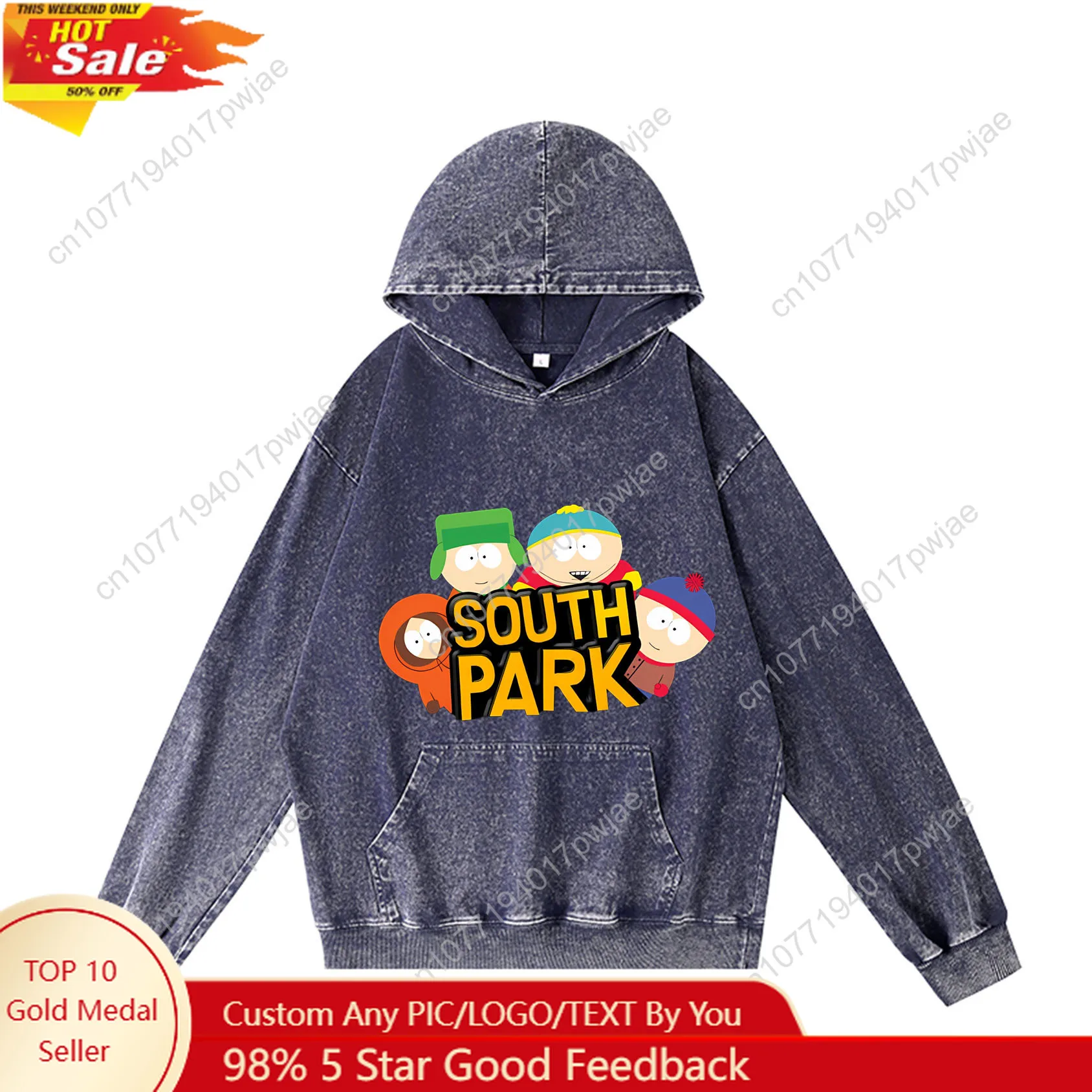 

South Park Animation Comedy Hoodie Hooded Sweatshirt Men Woman Vintage Pullover Sweatshirt With Pocket Oversized Customized Top