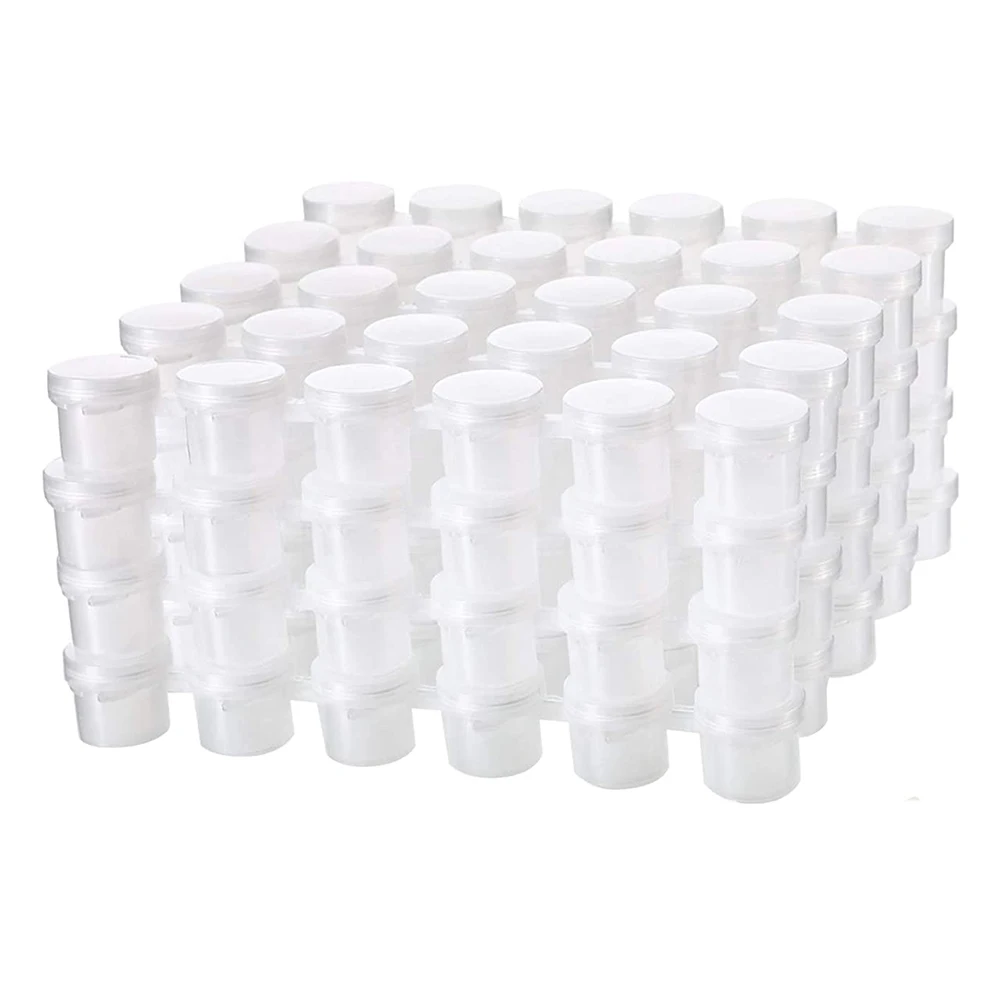 50 Strips Empty Paint Pots 5 Ml Paint Pots Strips Storage Containers Painting Arts Crafts Supplies, 300 Pots in
