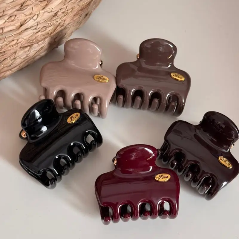 *French Gold Label Acetate Hair Claw For Women Elegant Medium Size Hair Clips Shark Clip Exquisite Hairs Accessories Head Wear
