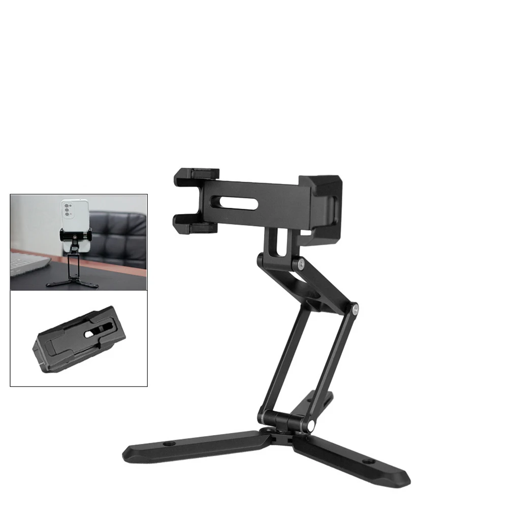 Suporte dobrável para mesa do telefone móvel, tripé com montagem para sapato frio para Arca, braçadeira de placa de liberação rápida