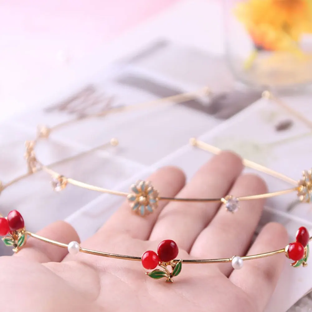 

1pc Cherry Hair Elegant Lightweight Durable Fashion Headband For Women Girls Woman Headdress Party Wedding Prom Celebration