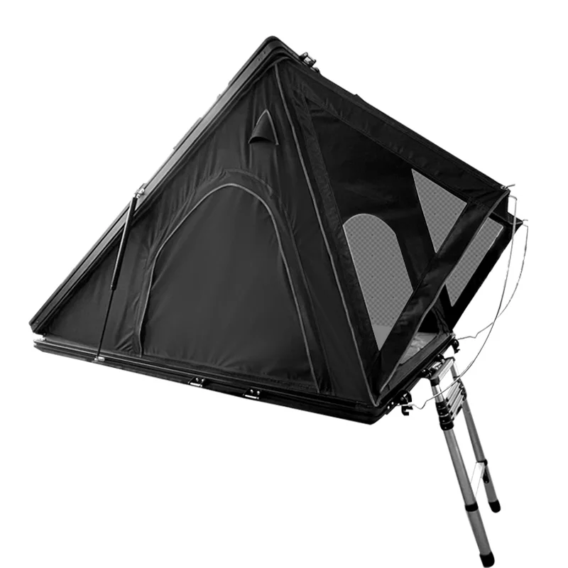 

2021 самодельная Автоматическая твердая оболочка, наружная водонепроницаемая палатка для кемпинга на крыше, твердая оболочка, черный внедорожник, алюминиевая крыша, палатка