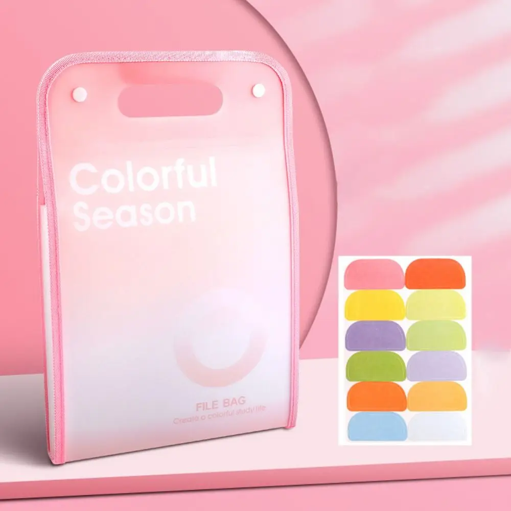 13 Pocket Accordion File Folder Large Capacity Candy Color Multi-layer Organizer Bag Vertical Plastic Test Paper Bag