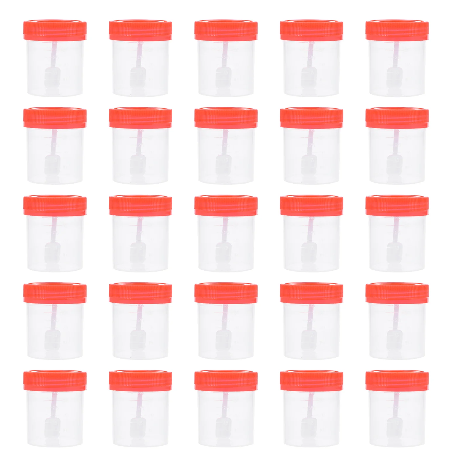 25 Pcs Plastic Containers Stool Sampling Cup Fecal Urine Specimen with Scale 40ml Medical Sample Cups Sputum