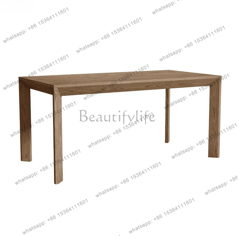 

new Chinese pure solid wood dining table and chair combination household thickened large board rectangular small apartment