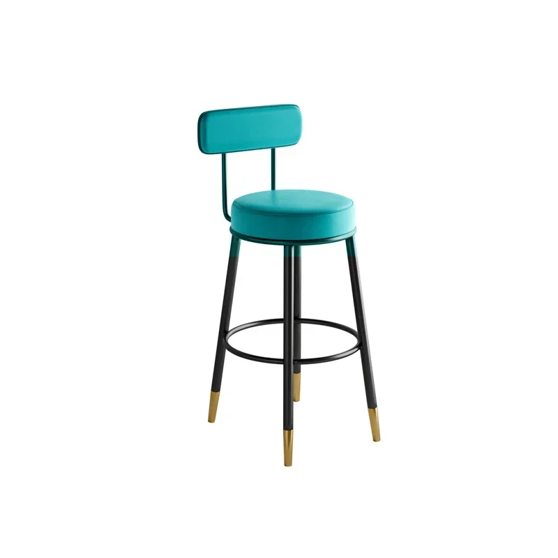 High Metal Modern Bar Stools Luxury Leather Ergonomic Round Relaxing Bar Stools Soft Bedrooms Sgabello Cucina Home Furniture