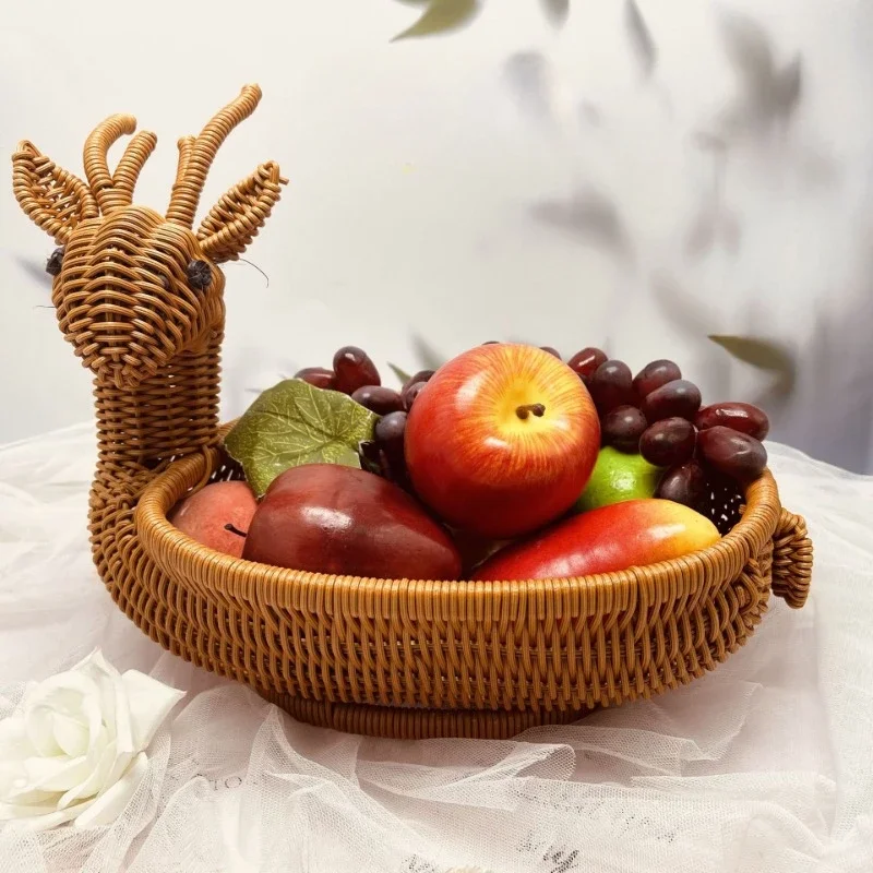 

Creative Rattan Inspired Hand Woven Animal Inspired Fruit Storage Basket