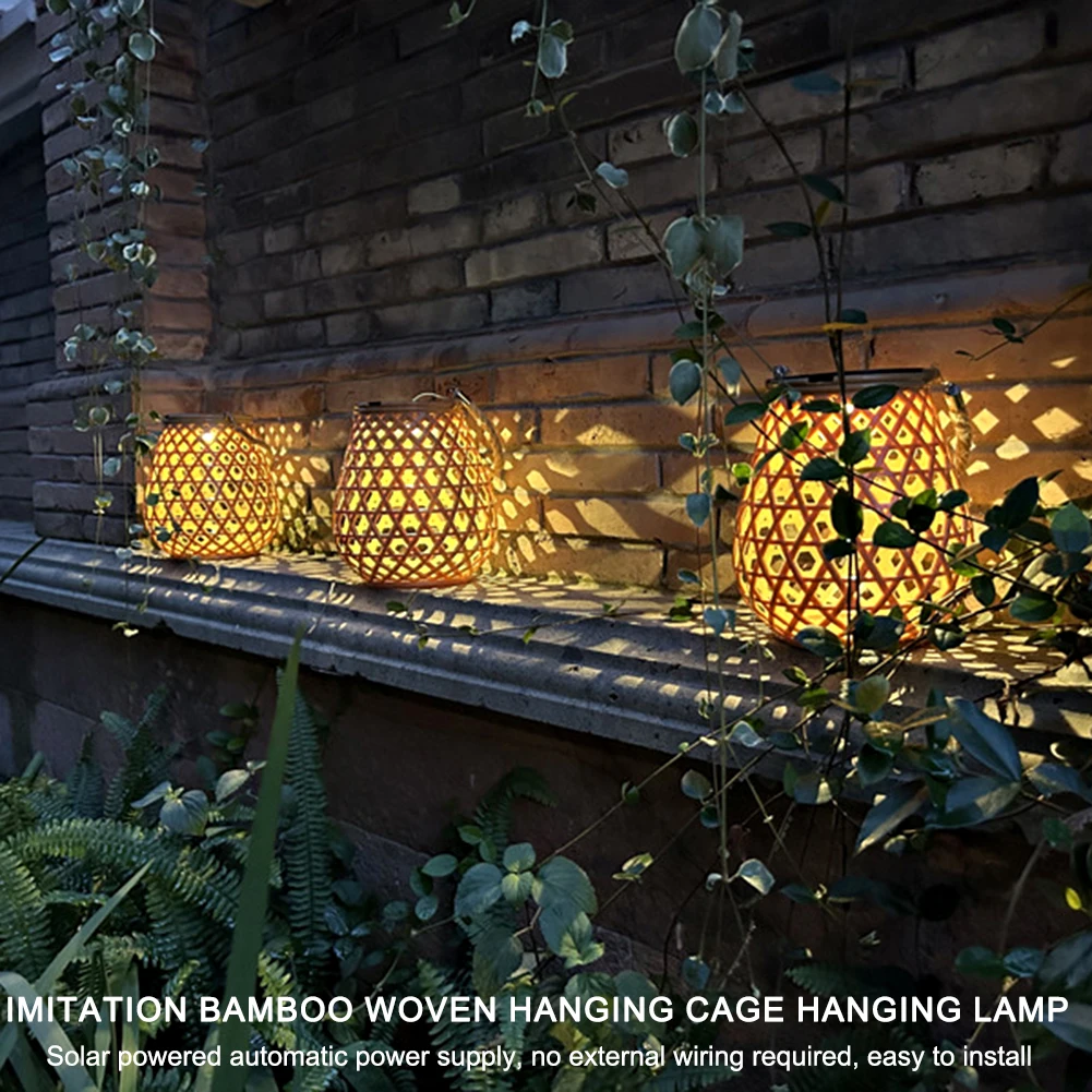 Solar Lantern Solar Hanging Lights IP44 Waterproof Solar Powered Retro Lantern Warm White Xmas Garden Lights for
