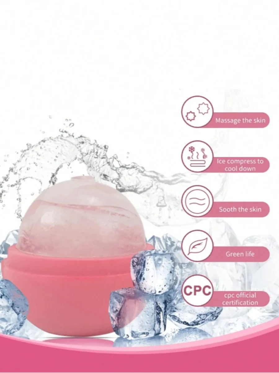 Silikonowa okrągła kulka do masażu lodem Forma do masażu twarzy Ice Clean Rolling Mold Body Relaxing Ice Massager Ręczne narzędzie do masażu formy