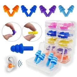 5/10 Pairs Swimming Earplugs with Box Soundproof Silicone Color Diving Noise Reduction Sleep Learning Reusable Washable TMZ