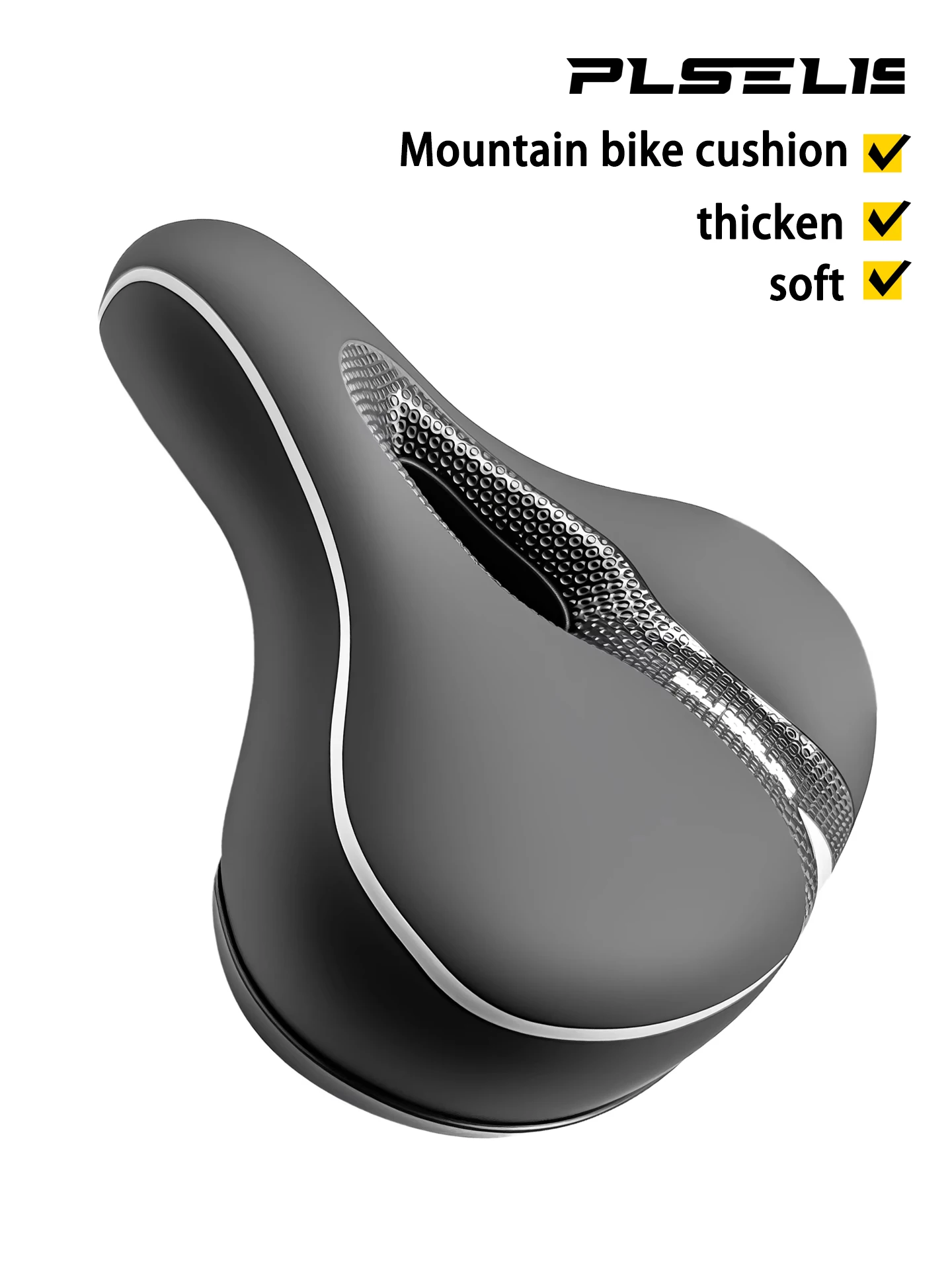 AliExpress plselis Plselis Padded Sponge Bicycle Saddle 720g Hollow Breathable Comfortable Damping Cushion Riding Equipment Soft Weight