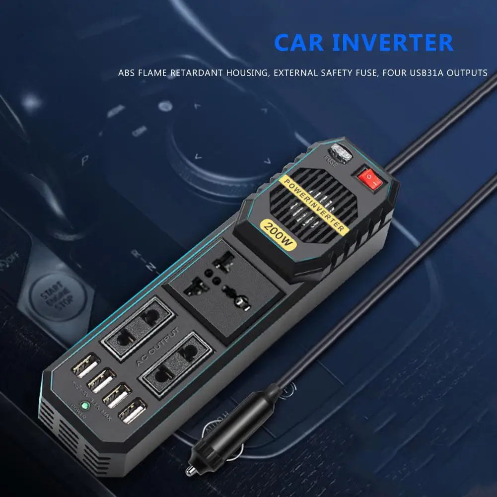 Lightweight Car Inverter DC 12V to AC 220V Adapter USB Charger Socket Power Converter Car Electronics Accessories