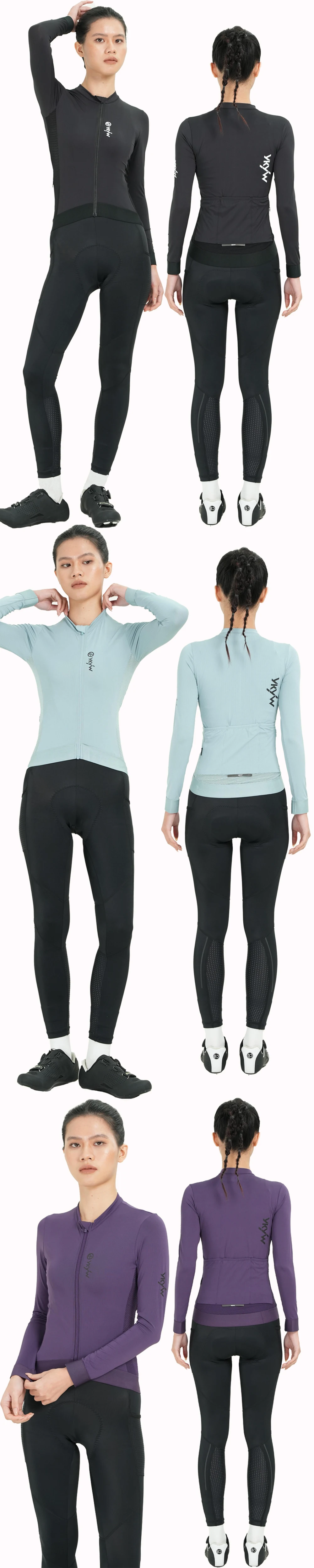YKYWBIKE Damen Langarm-Radtrikot Pro Fahrrad-Outdoor-Bekleidung Rennrad Frühling Herbst Atmungsaktives Slim-Fit-Shirt – Detail 10