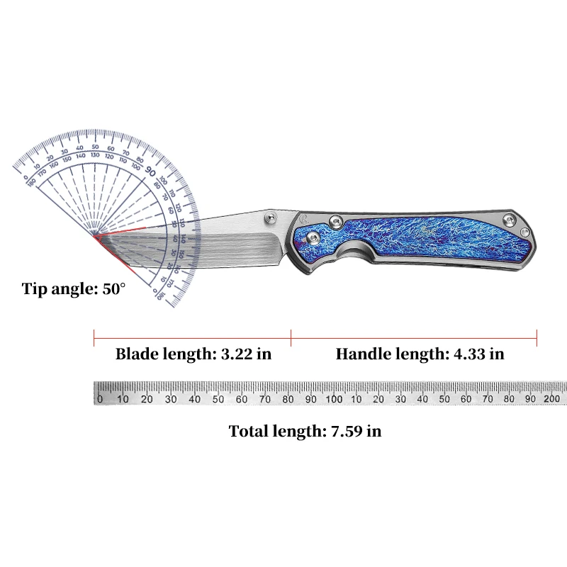 Austria M390 Powdered Steel Folding Knife Titanium Handle 60 HRC Ceramic Bearing EDC Tools Camping Hunting Outdoor Folding Knife