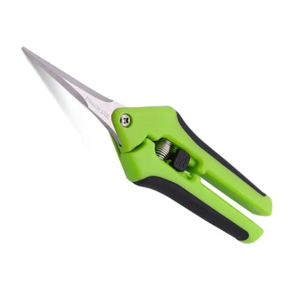 4PCS Stainless Steel Pruning Shears Green Comfortable Grip Garden Scissors Ergonomic Spring-Action Spring-Loaded Hand Pruner