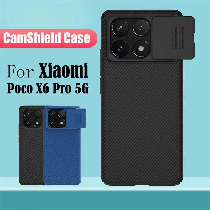 

Ultra Slim Poco X6 Pro Case - 0.8mm Hard PC Back + Slide Privacy Camera Shield