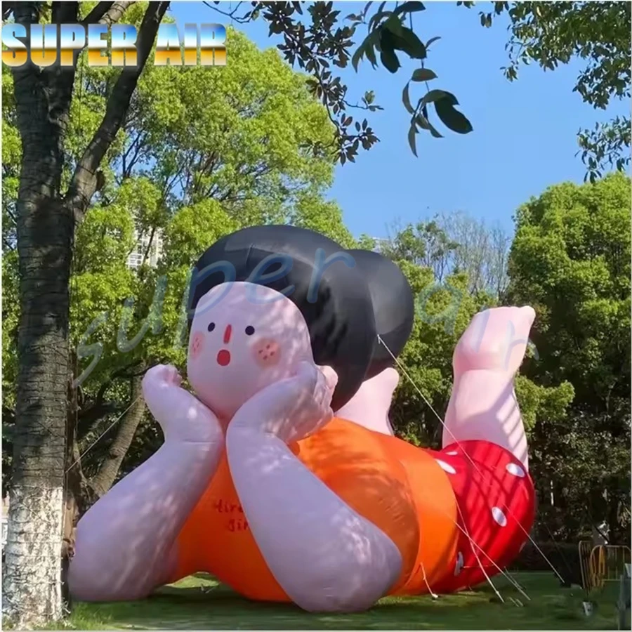 カスタマイズ可能なファッショナブルなデザインの素敵なインフレータブル漫画キャラクターモデル、装飾用インフレータブルガール