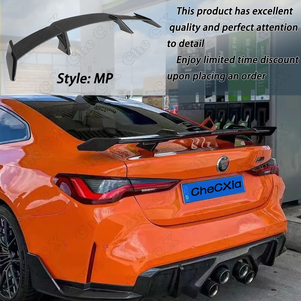 

For 2020-2024 BMW 4 Series G22 G26 G82 M4 2 4 Door Sedan Real Carbon Fiber Rear Spoiler Trunk Lid Diffuser MP GT Styl