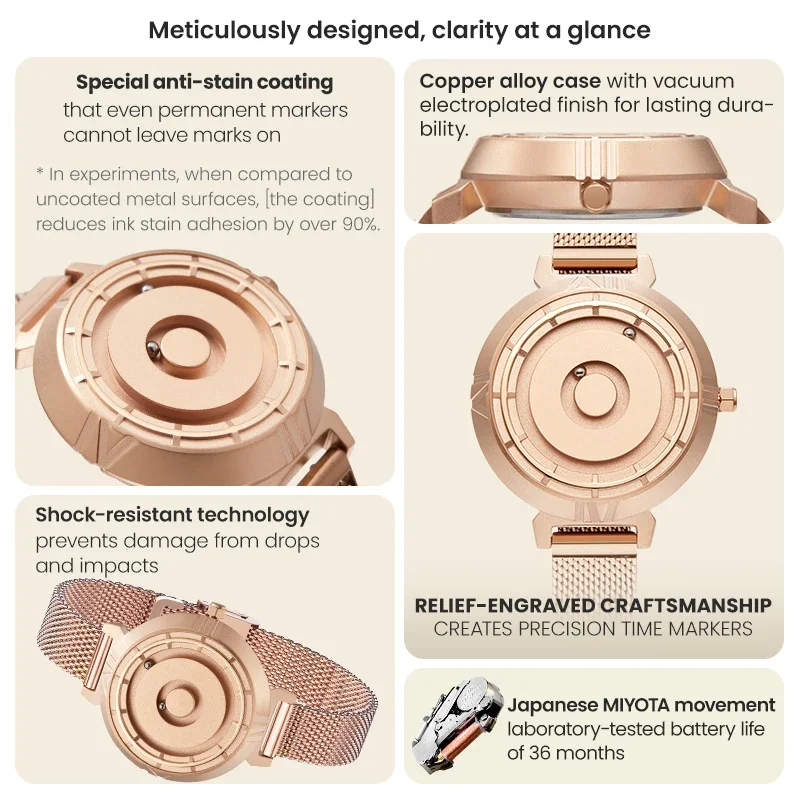 EUTOUR Desain Asli Jam Tangan Magnetik Tanpa Tali Wanita Ringkas Ringan Mewah Niche Quartz Jam Tangan Wanita