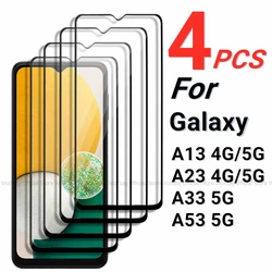 2/4PCS Tempered Glass For Samsung Galaxy A13 Screen Protector For Samsung Galaxy A13 A23 A33 A53 5G Full Glue Cover Phone Film