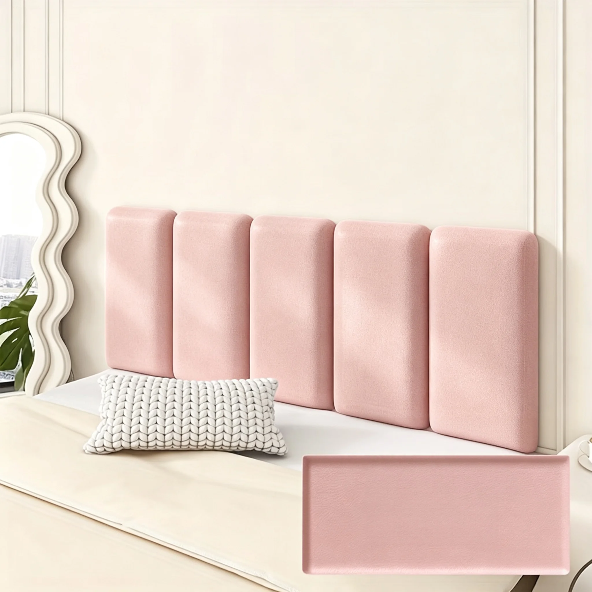 6/1pcs Self Adhesive Anti-Collision Wall Cushion Thickened Foam Soft Bag for Bedroom Headboard, Background Wall Protection Panel