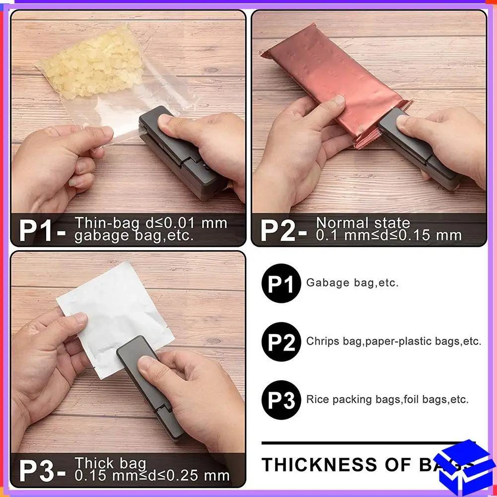 

Reliable Mini Bag Sealer-2In1 Portable Rechargeable Handheld Vacuum Heat Sealers &Cutter For Plastic Bag Storage Food